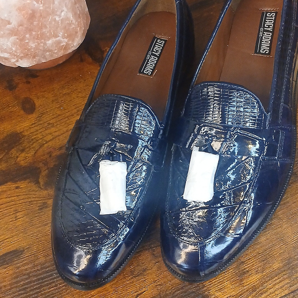 New!!! Stacy Adams Mens 8.5 M Dress Shoes Genuine Snake - Picture 3 of 9